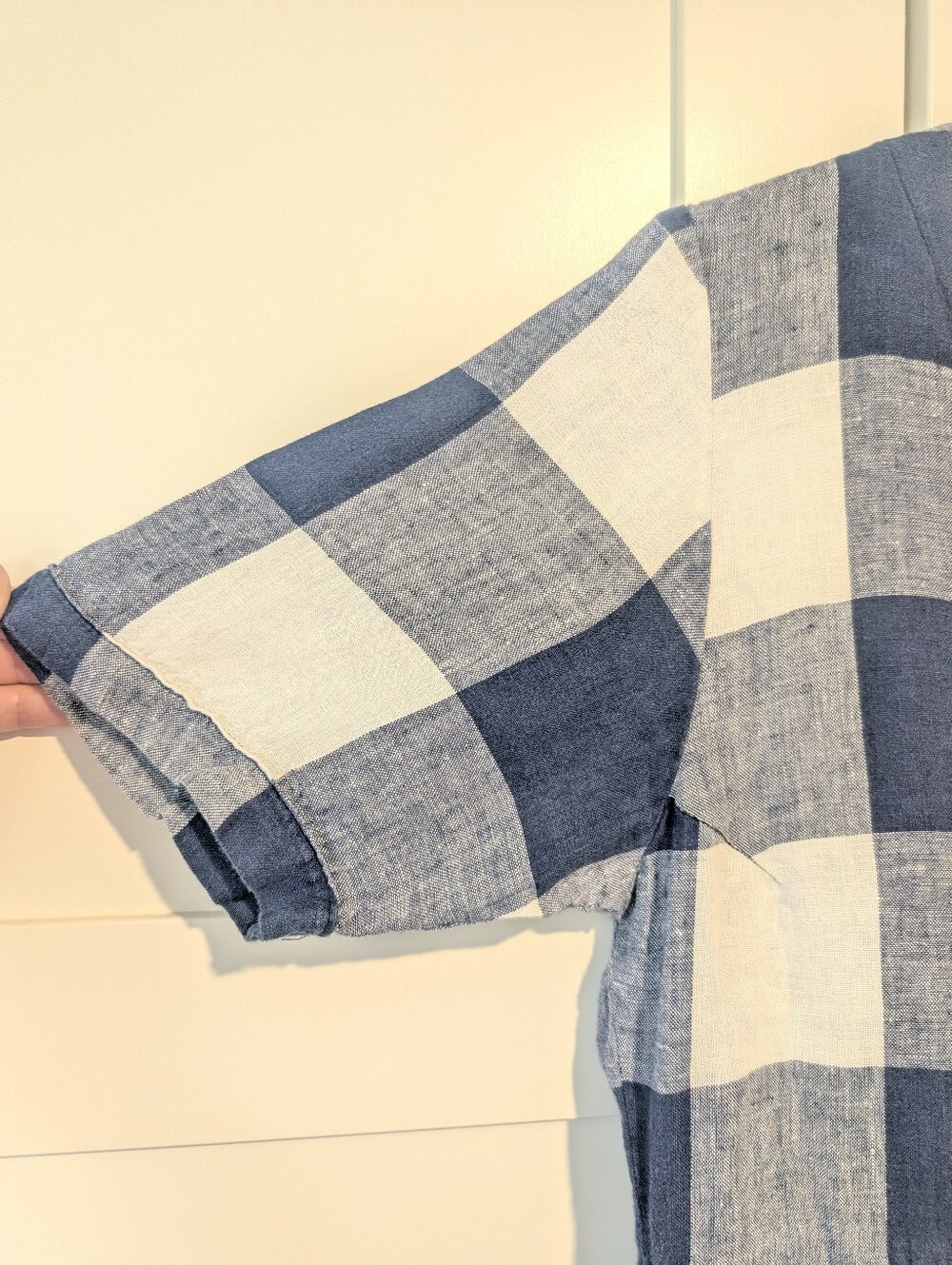 Pyne & Smith Blue & White Check European Linen Maxi Dress -S- - Picture 7 of 11